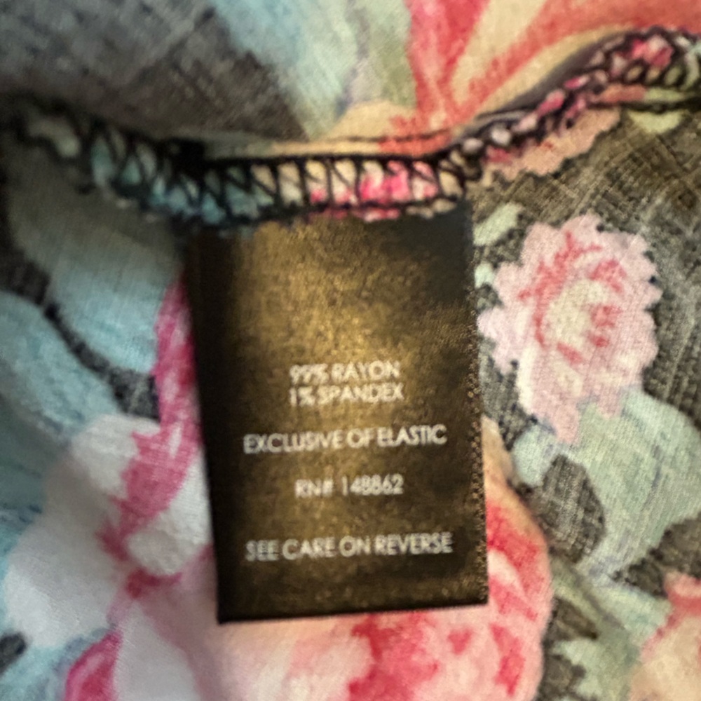 Torrid Black Floral Tank Top with Pink Roses - Picture 6 of 9